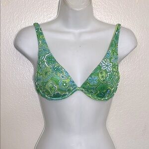 Hollister Green Paisley Triangle Bra